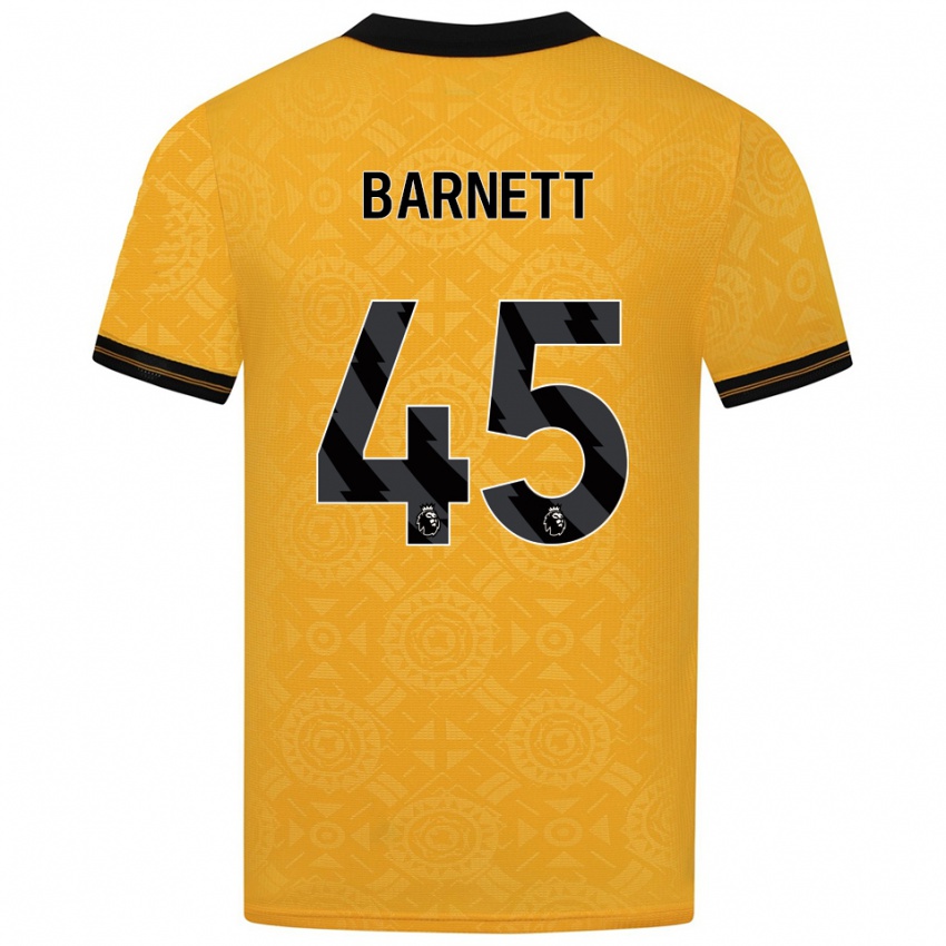 ילדים Ty Barnett #45 צהוב שחור ג'רזי ביתית 2025/26 חולצה קצרה