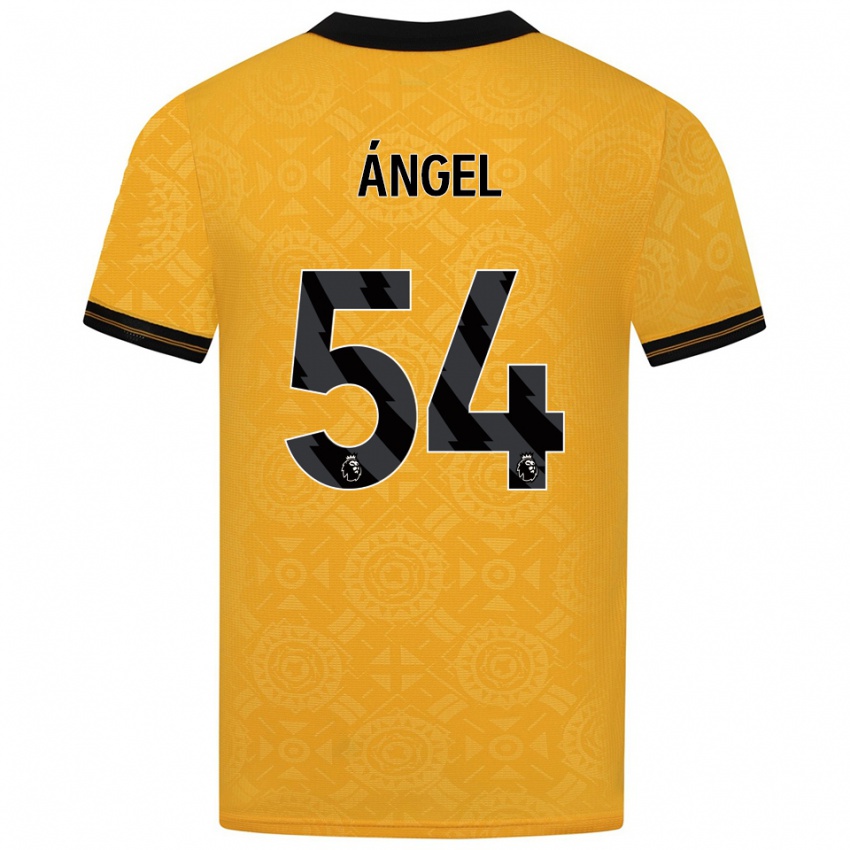 ילדים Dani Ángel #54 צהוב שחור ג'רזי ביתית 2025/26 חולצה קצרה