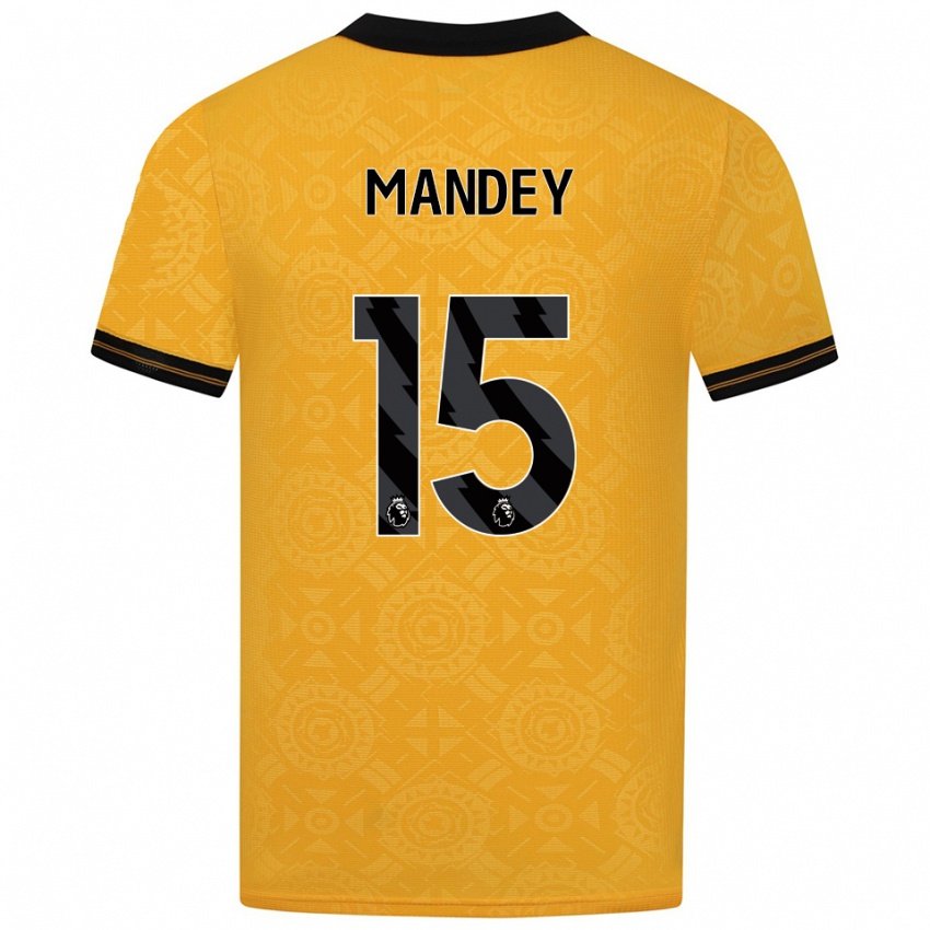 ילדים Ziyad Mandey #15 צהוב שחור ג'רזי ביתית 2025/26 חולצה קצרה