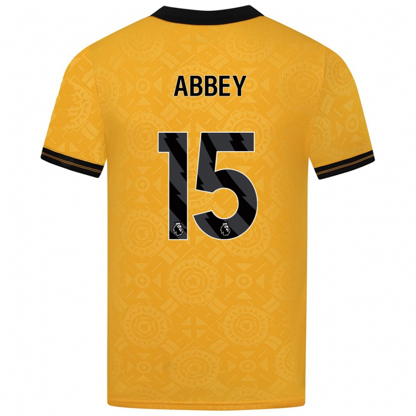 ילדים Jerome Abbey #15 צהוב שחור ג'רזי ביתית 2025/26 חולצה קצרה