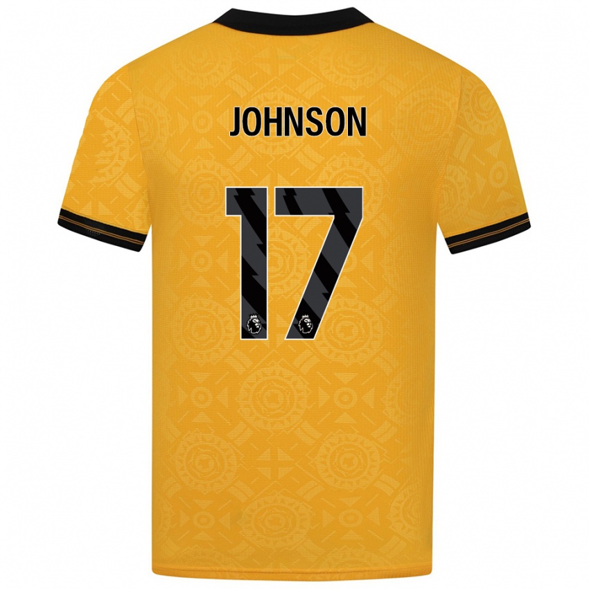ילדים Katie Johnson #17 צהוב שחור ג'רזי ביתית 2025/26 חולצה קצרה
