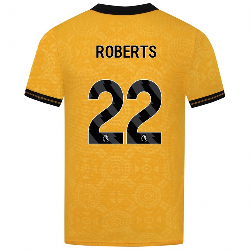 ילדים Beth Roberts #22 צהוב שחור ג'רזי ביתית 2025/26 חולצה קצרה