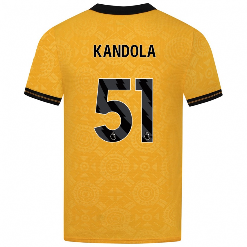 ילדים Kam Kandola #51 צהוב שחור ג'רזי ביתית 2025/26 חולצה קצרה