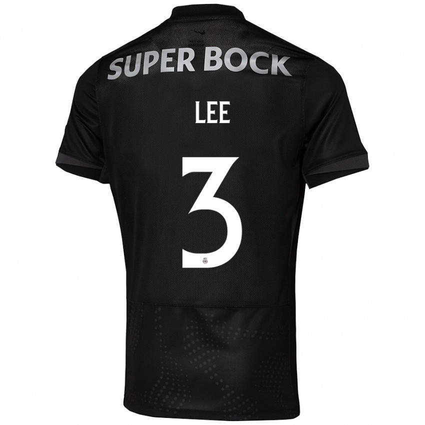 ילדים Afonso Lee #3 שחור לבן הרחק ג'רזי 2025/26 חולצה קצרה