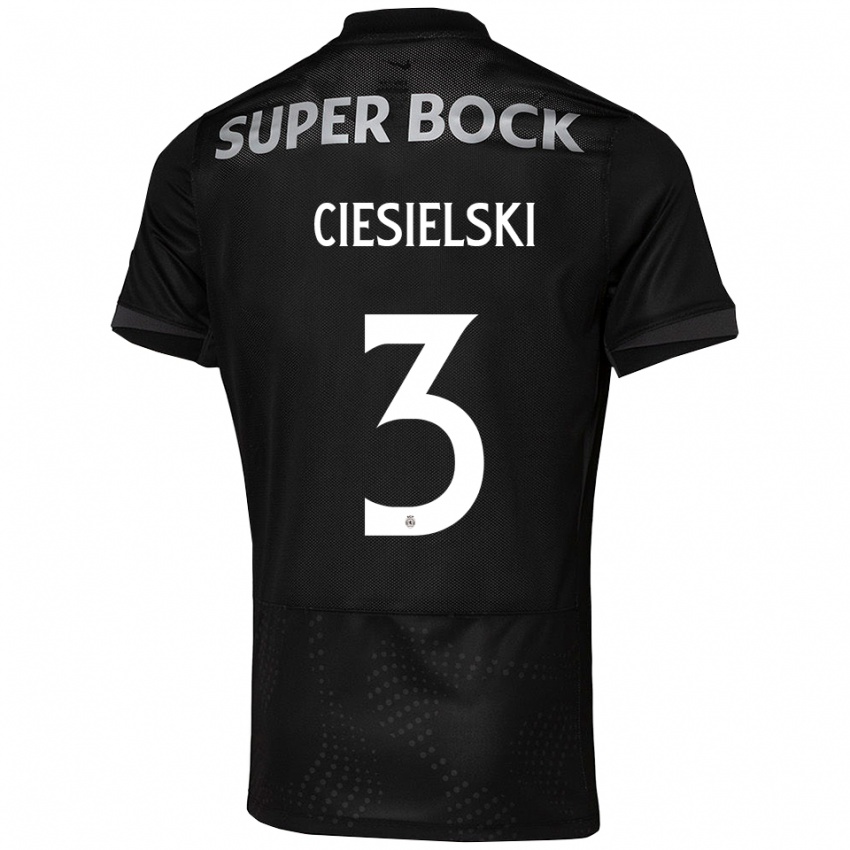 ילדים Daniel Ciesielski #3 שחור לבן הרחק ג'רזי 2025/26 חולצה קצרה