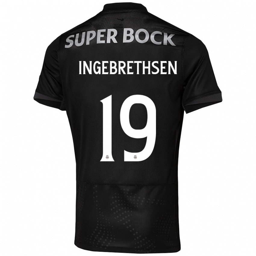 ילדים Erik Ingebrethsen #19 שחור לבן הרחק ג'רזי 2025/26 חולצה קצרה