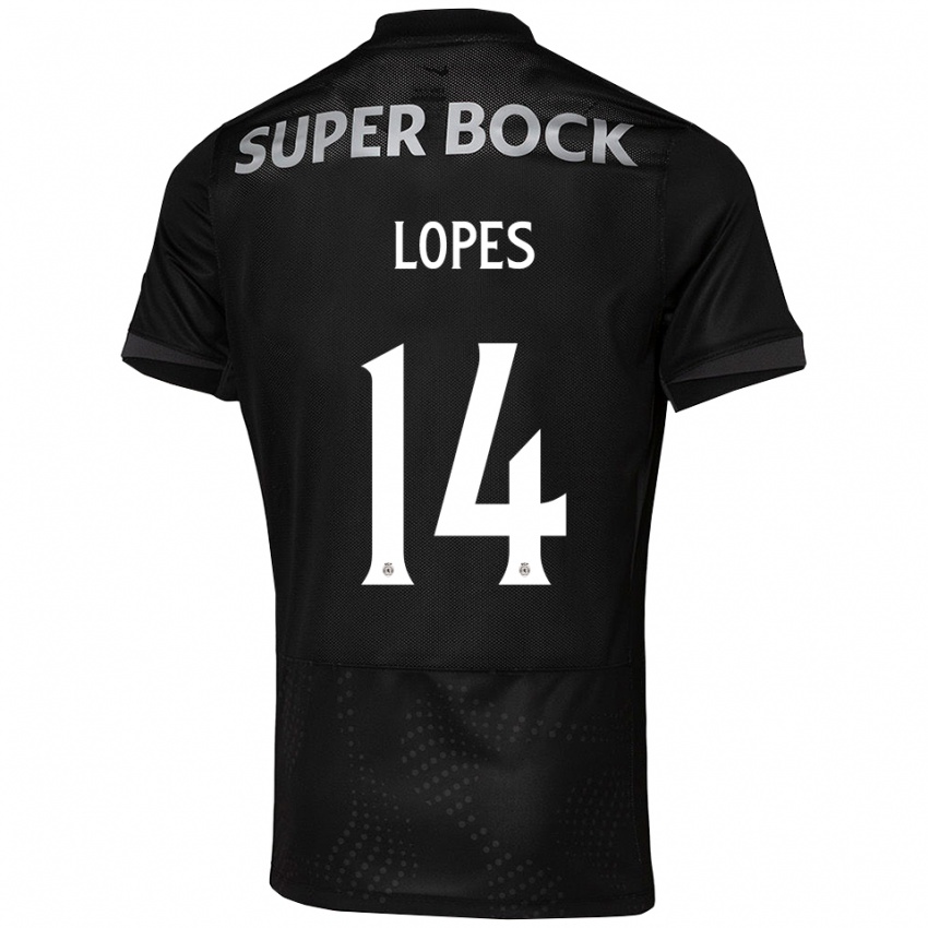 ילדים Winilson Lopes #14 שחור לבן הרחק ג'רזי 2025/26 חולצה קצרה