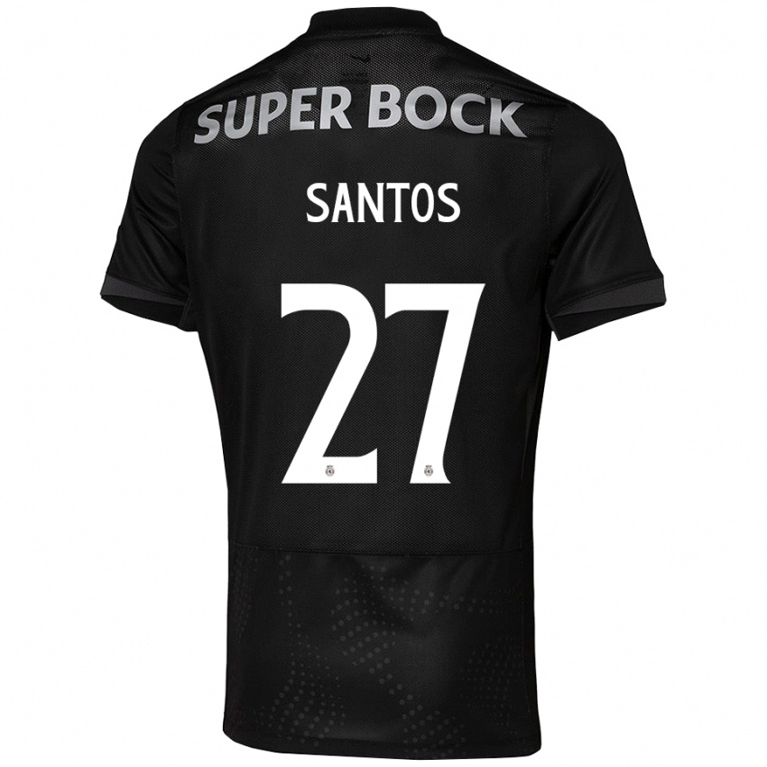 ילדים אליסון סנטוס #27 שחור לבן הרחק ג'רזי 2025/26 חולצה קצרה