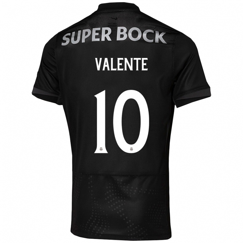 ילדים João Valente #10 שחור לבן הרחק ג'רזי 2025/26 חולצה קצרה