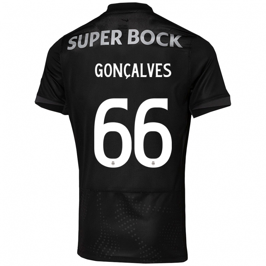 ילדים Iara Gonçalves #66 שחור לבן הרחק ג'רזי 2025/26 חולצה קצרה