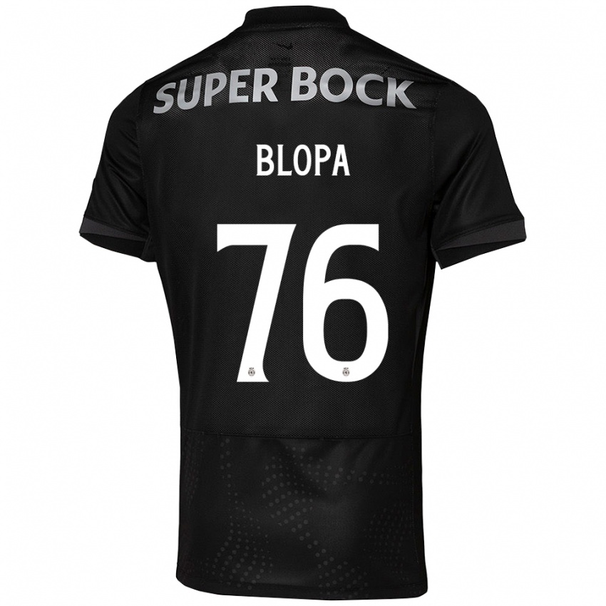 ילדים Salvador Blopa #76 שחור לבן הרחק ג'רזי 2025/26 חולצה קצרה