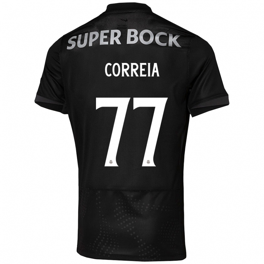 ילדים אליסיה קורייה #77 שחור לבן הרחק ג'רזי 2025/26 חולצה קצרה