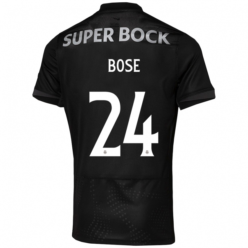 ילדים ריה בוס #24 שחור לבן הרחק ג'רזי 2025/26 חולצה קצרה