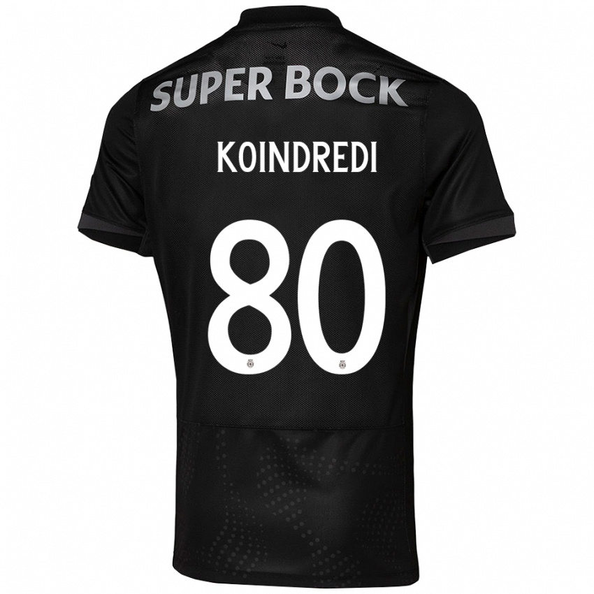 ילדים Koba Koindredi #80 שחור לבן הרחק ג'רזי 2025/26 חולצה קצרה