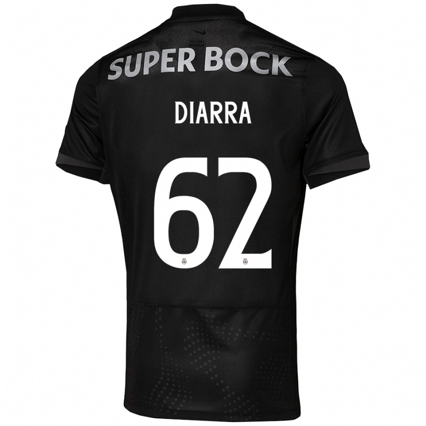 ילדים איברהים דיארה #62 שחור לבן הרחק ג'רזי 2025/26 חולצה קצרה