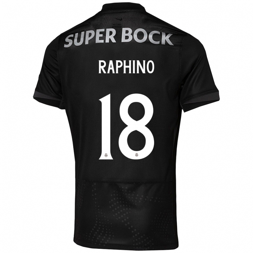 ילדים בריטני רפינו #18 שחור לבן הרחק ג'רזי 2025/26 חולצה קצרה