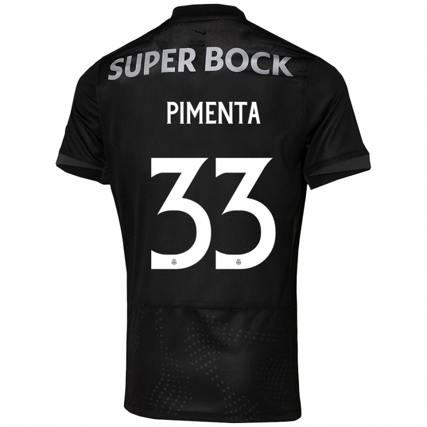 ילדים Carolina Pimenta #33 שחור לבן הרחק ג'רזי 2025/26 חולצה קצרה