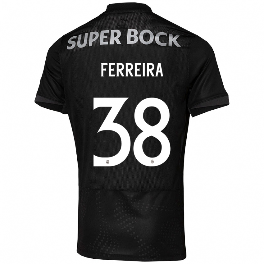 ילדים Marta Ferreira #38 שחור לבן הרחק ג'רזי 2025/26 חולצה קצרה