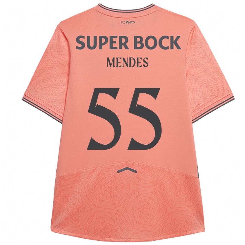 ילדים Joao Mendes #55 ורוד נייבי הרחק ג'רזי 2025/26 חולצה קצרה