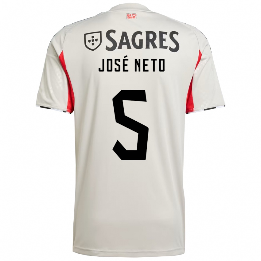 ילדים José Neto #5 לבן מלוכלך אדום הרחק ג'רזי 2025/26 חולצה קצרה