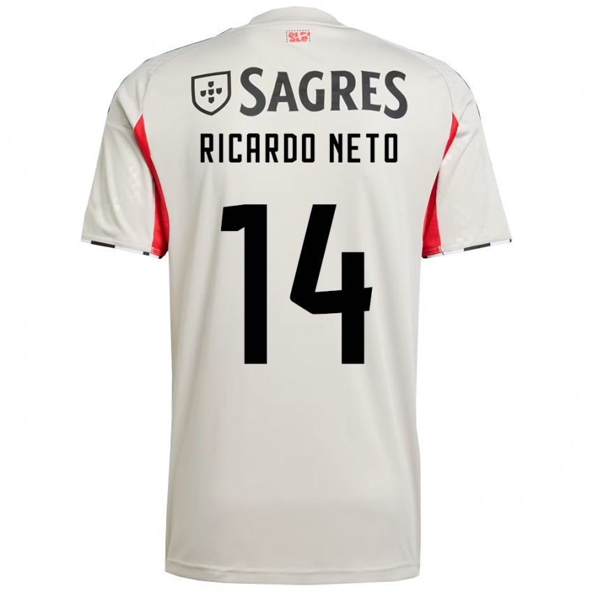 ילדים Ricardo Neto #14 לבן מלוכלך אדום הרחק ג'רזי 2025/26 חולצה קצרה