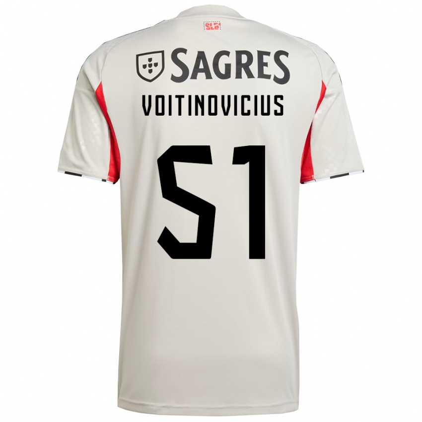 ילדים Arnas Voitinovicius #51 לבן מלוכלך אדום הרחק ג'רזי 2025/26 חולצה קצרה