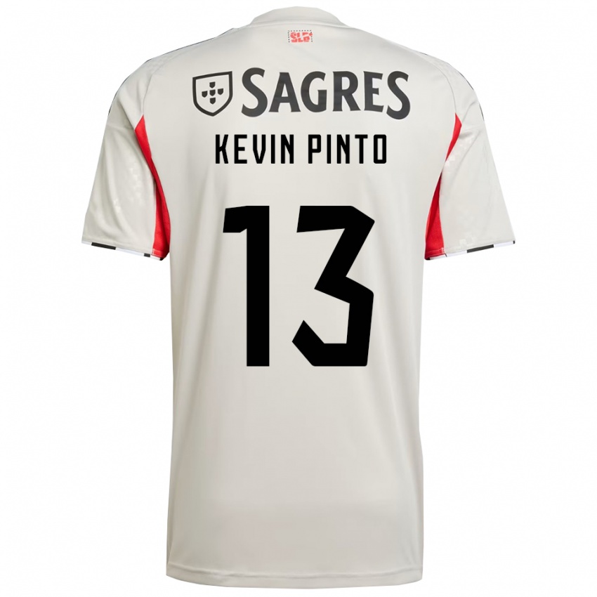 ילדים Kevin Pinto #13 לבן מלוכלך אדום הרחק ג'רזי 2025/26 חולצה קצרה