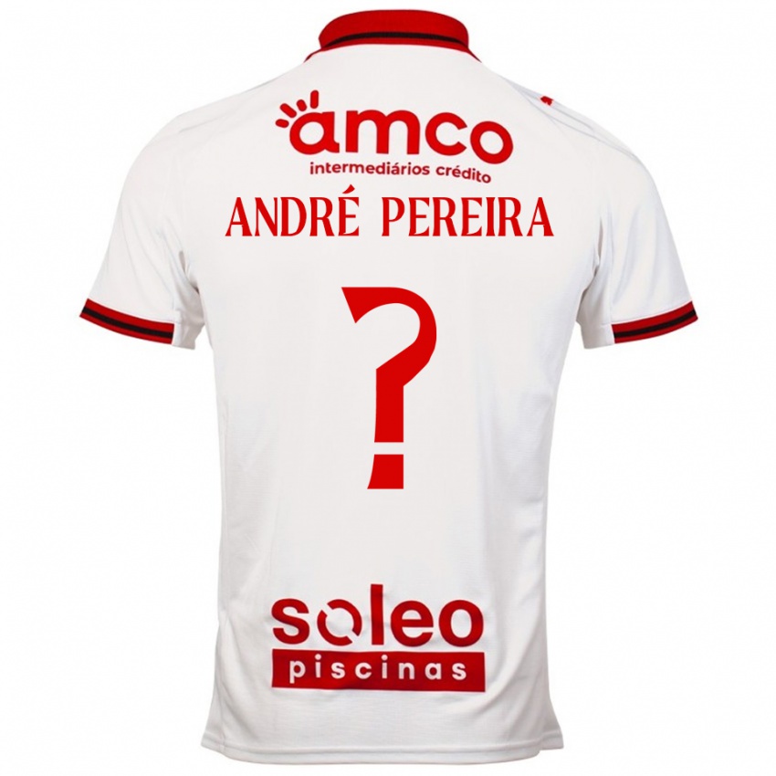 ילדים João André Pereira #0 לבן אדום הרחק ג'רזי 2025/26 חולצה קצרה