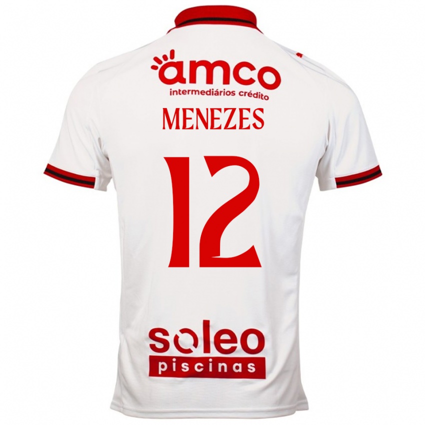 ילדים Gabriel Menezes #12 לבן אדום הרחק ג'רזי 2025/26 חולצה קצרה