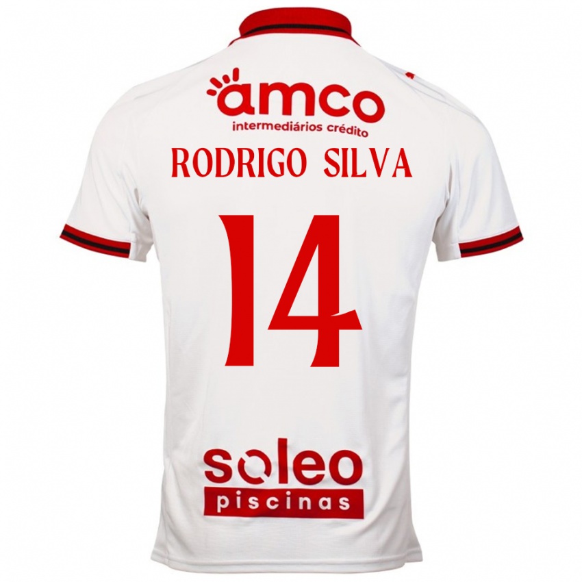 ילדים Rodrigo Silva #14 לבן אדום הרחק ג'רזי 2025/26 חולצה קצרה