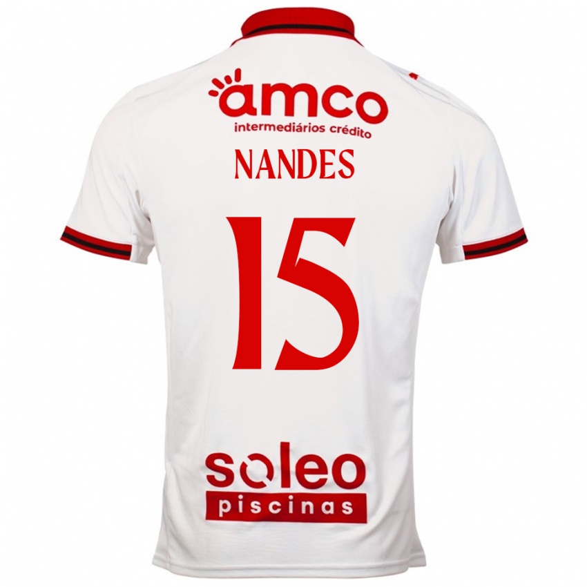 ילדים Nandes #15 לבן אדום הרחק ג'רזי 2025/26 חולצה קצרה
