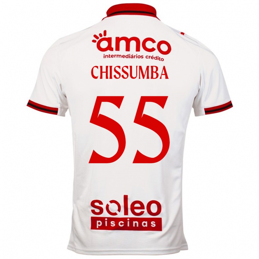 ילדים Chissumba #55 לבן אדום הרחק ג'רזי 2025/26 חולצה קצרה