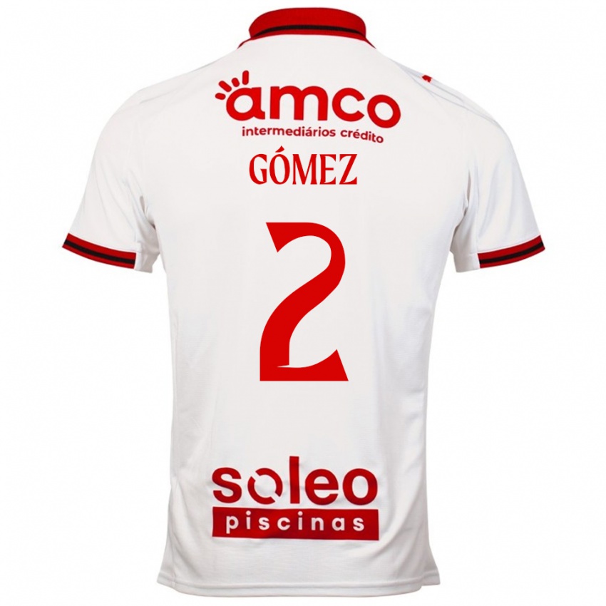 ילדים Víctor Gómez #2 לבן אדום הרחק ג'רזי 2025/26 חולצה קצרה