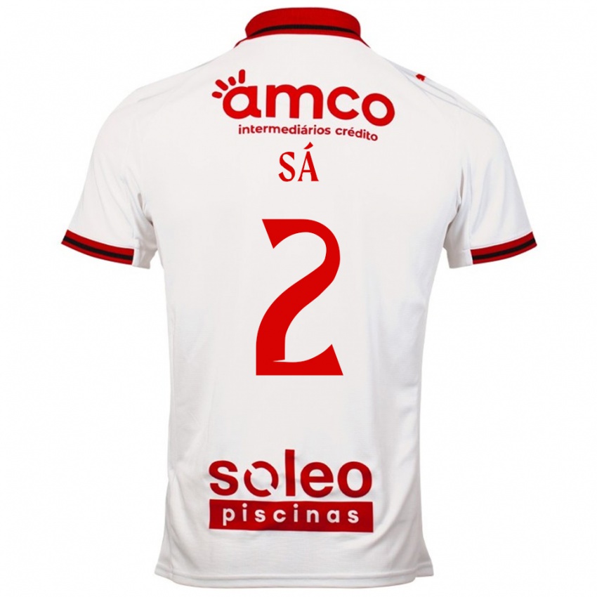 ילדים Henrique Sá #2 לבן אדום הרחק ג'רזי 2025/26 חולצה קצרה