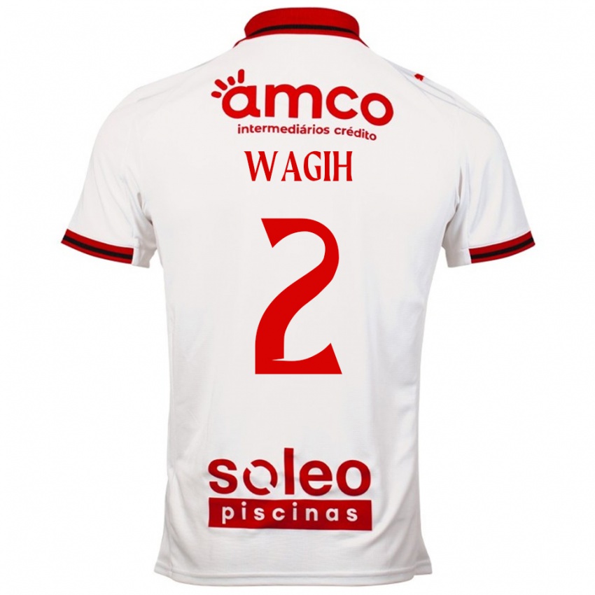 ילדים Youssef Wagih #2 לבן אדום הרחק ג'רזי 2025/26 חולצה קצרה