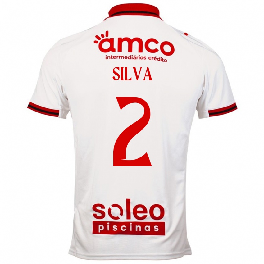 ילדים לורנסו רפאל מרקס סילבה #2 לבן אדום הרחק ג'רזי 2025/26 חולצה קצרה