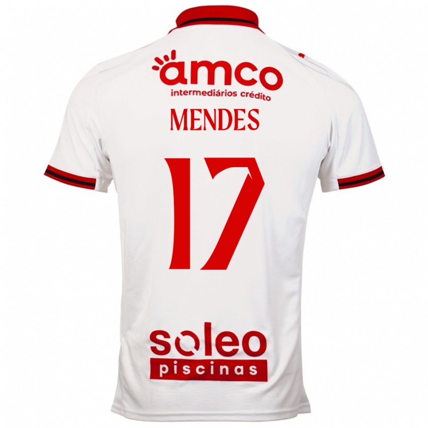 ילדים ג׳ו מנדס #17 לבן אדום הרחק ג'רזי 2025/26 חולצה קצרה