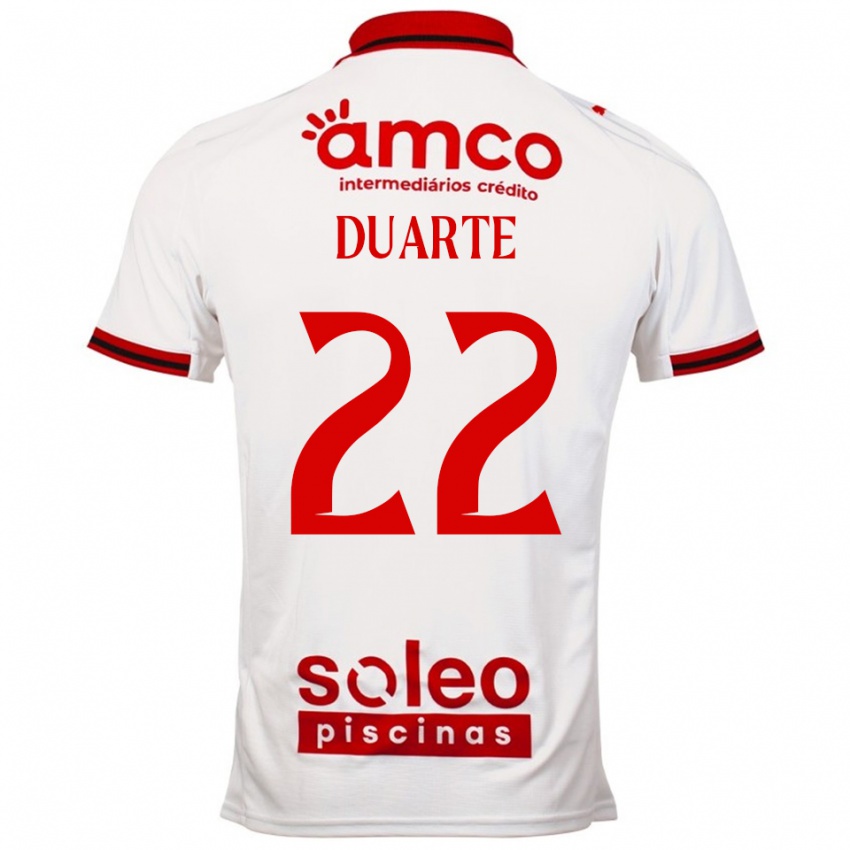 ילדים Vânia Duarte #22 לבן אדום הרחק ג'רזי 2025/26 חולצה קצרה