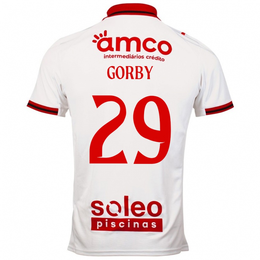 ילדים Gorby #29 לבן אדום הרחק ג'רזי 2025/26 חולצה קצרה
