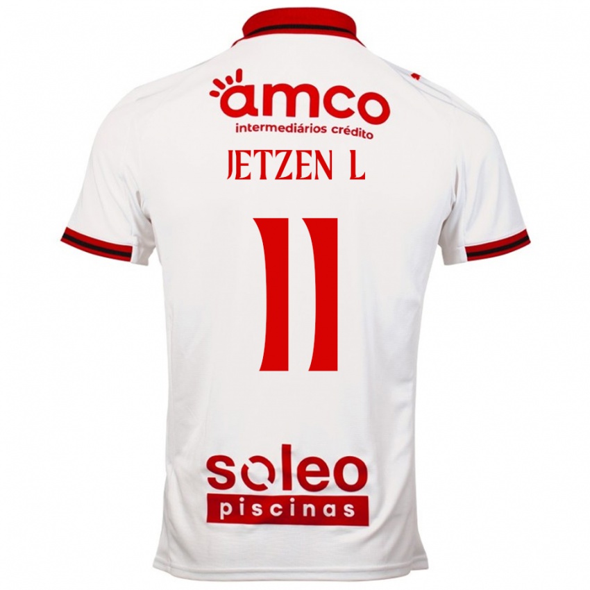 ילדים Jetzen Lopez #11 לבן אדום הרחק ג'רזי 2025/26 חולצה קצרה