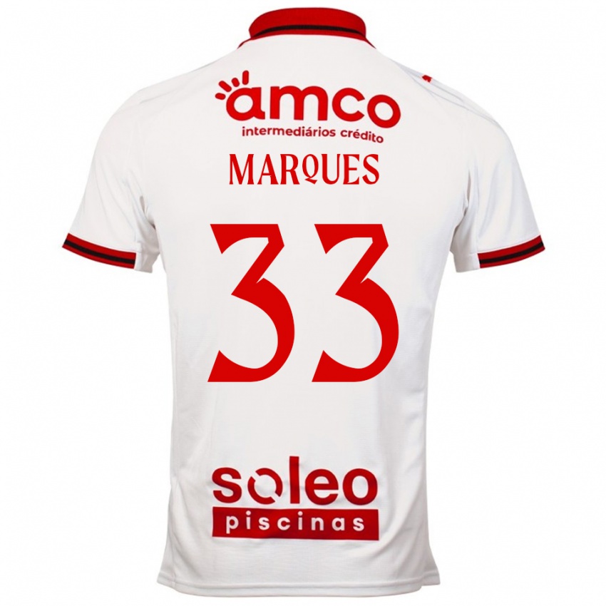 ילדים ז'ואאו מרקס #33 לבן אדום הרחק ג'רזי 2025/26 חולצה קצרה