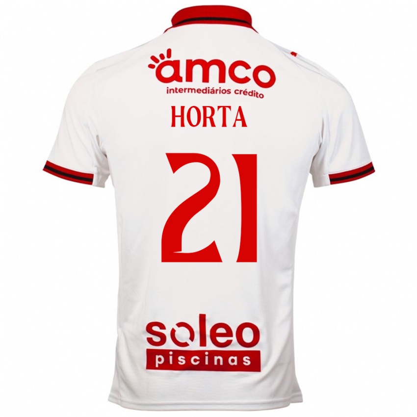 ילדים ריקרדו הורטה #21 לבן אדום הרחק ג'רזי 2025/26 חולצה קצרה
