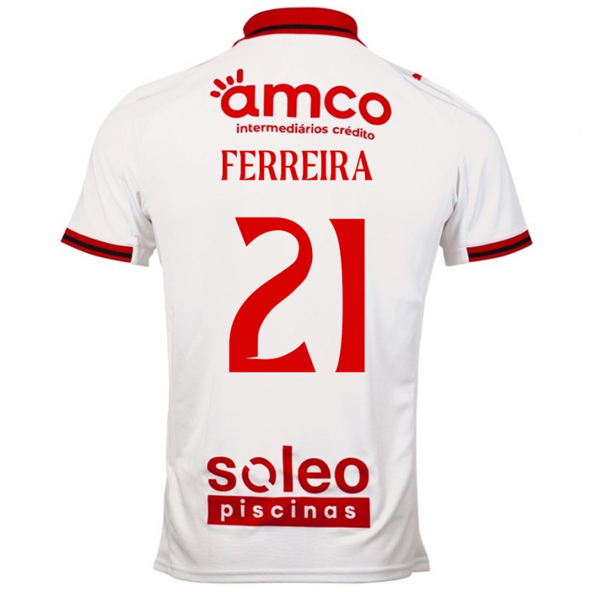 ילדים Ana Carolina Ferreira #21 לבן אדום הרחק ג'רזי 2025/26 חולצה קצרה