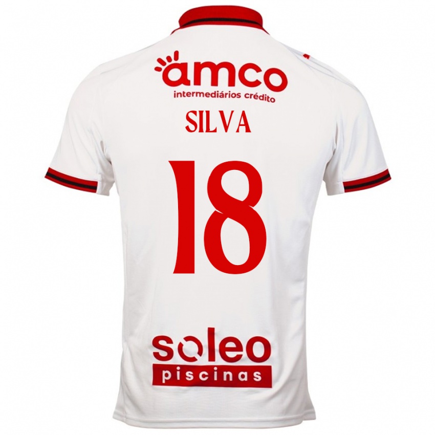 ילדים דני סילבה #18 לבן אדום הרחק ג'רזי 2025/26 חולצה קצרה