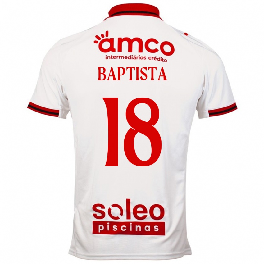 ילדים Tiago Baptista #18 לבן אדום הרחק ג'רזי 2025/26 חולצה קצרה