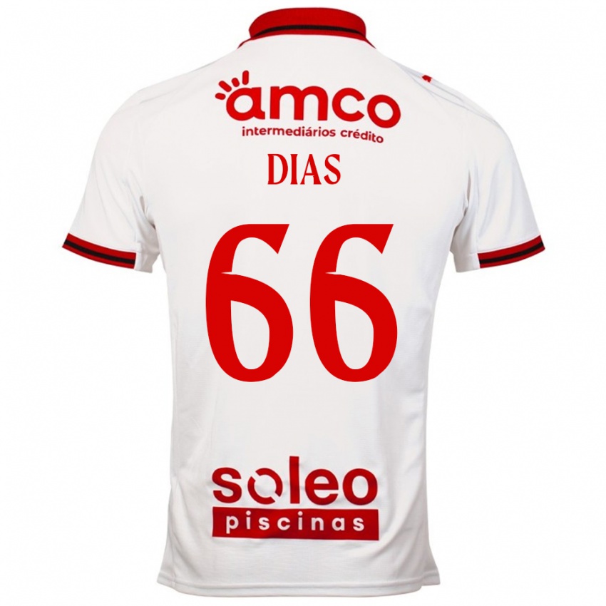 ילדים Gonçalo Dias #66 לבן אדום הרחק ג'רזי 2025/26 חולצה קצרה