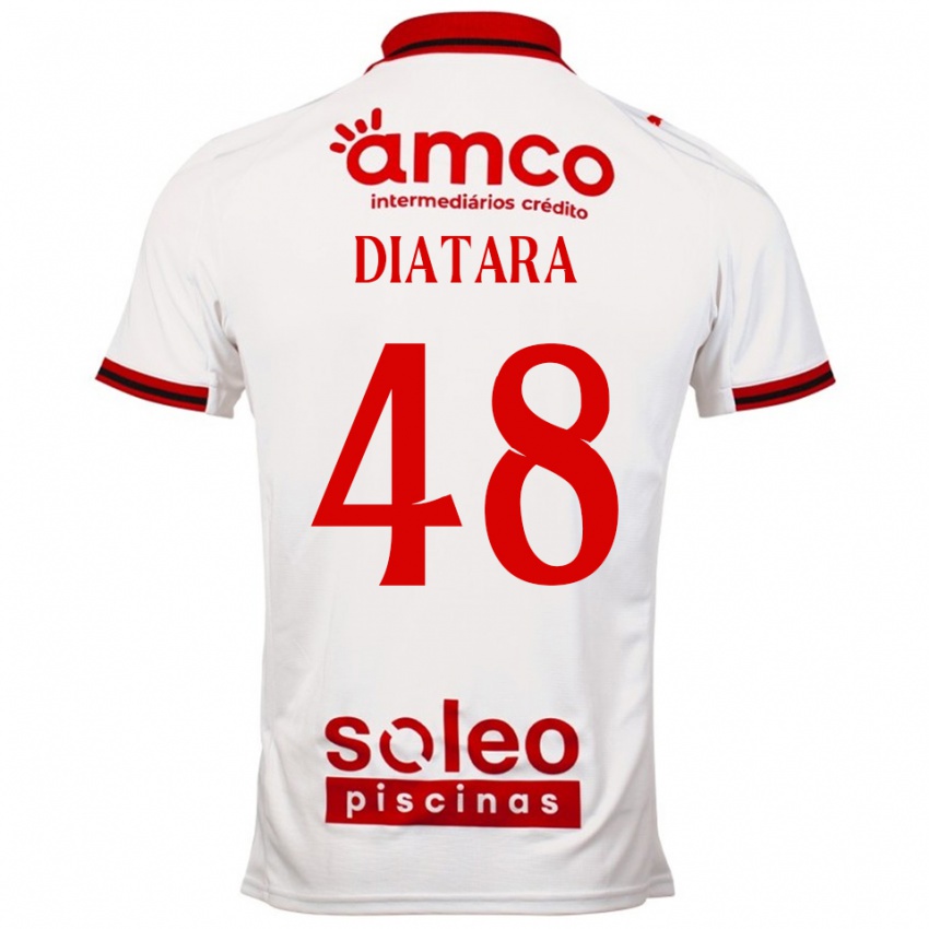 ילדים Samba Diatara #48 לבן אדום הרחק ג'רזי 2025/26 חולצה קצרה