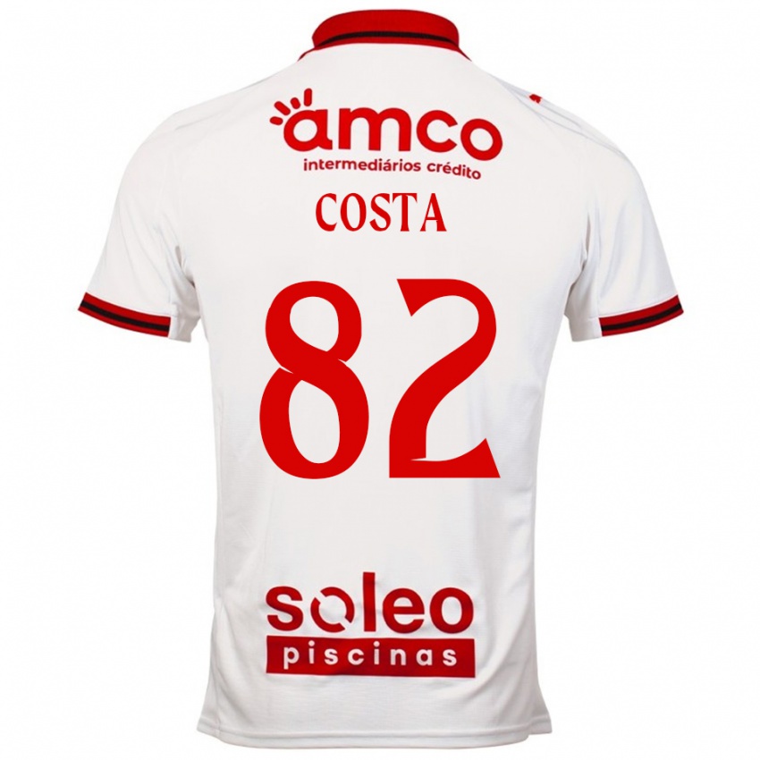 ילדים Gui Costa #82 לבן אדום הרחק ג'רזי 2025/26 חולצה קצרה