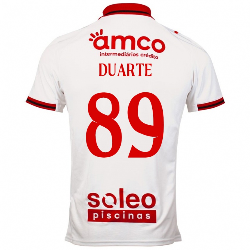 ילדים Afonso Duarte #89 לבן אדום הרחק ג'רזי 2025/26 חולצה קצרה