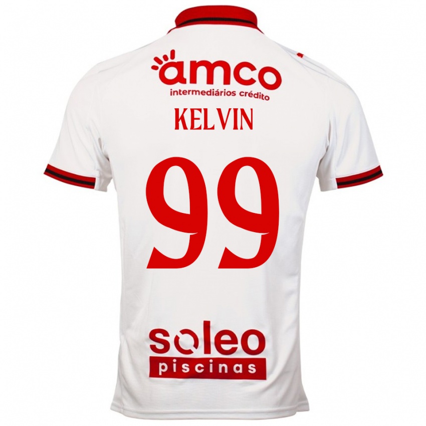 ילדים Kauan Kelvin #99 לבן אדום הרחק ג'רזי 2025/26 חולצה קצרה